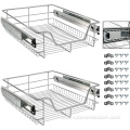 2x 50cm Telescopic Chrome-plated Pull-out Kitchen Drawer